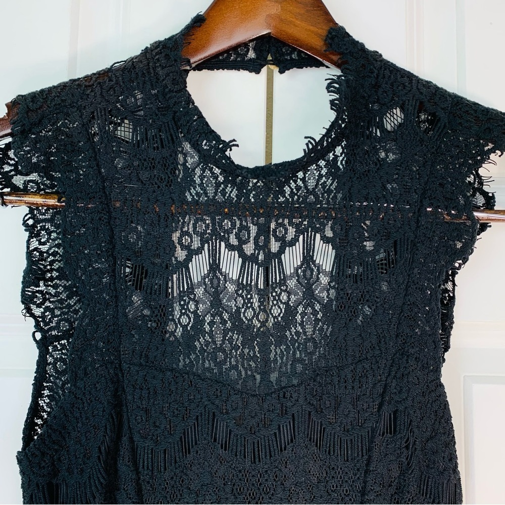 NWT Free People Lace Daydream Bodycon Slip Dress Black - Picture 6 of 15